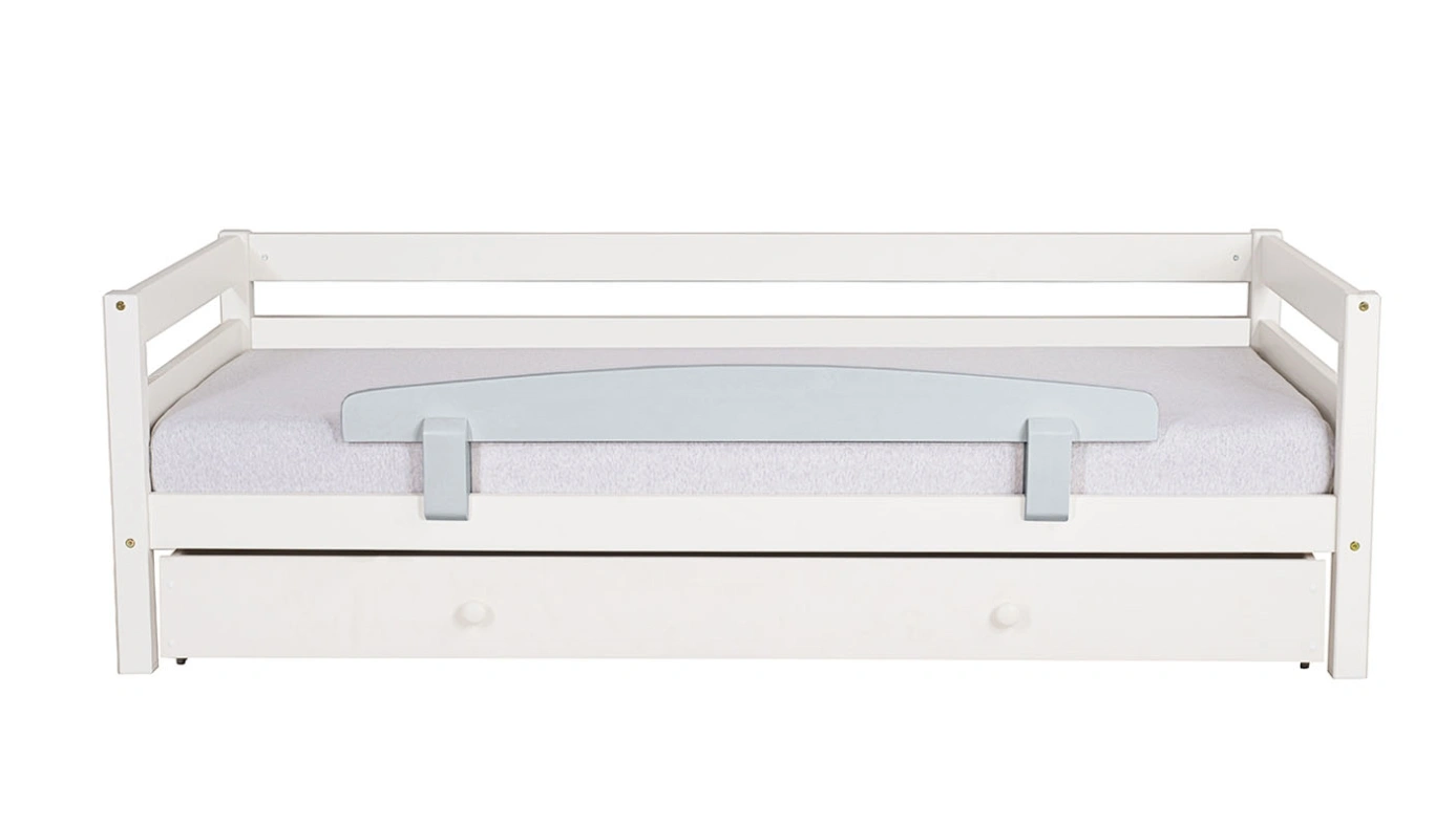 מיטת ילדים מיקה עם ארגז רוחב 80 ס"מ | עם מעקה אחורי